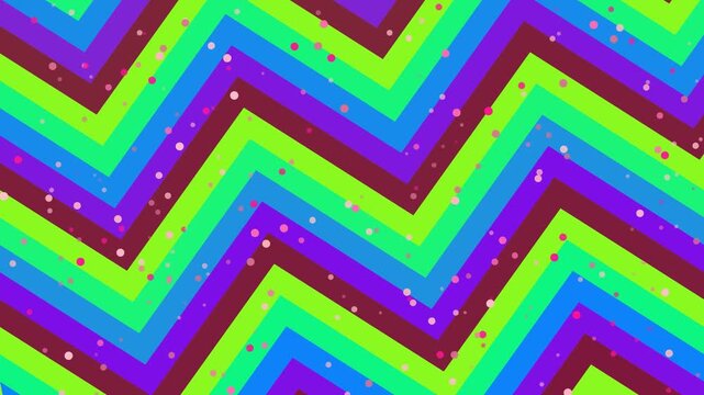 Vibrant Rainbow Zigzag Pattern with Glitter.