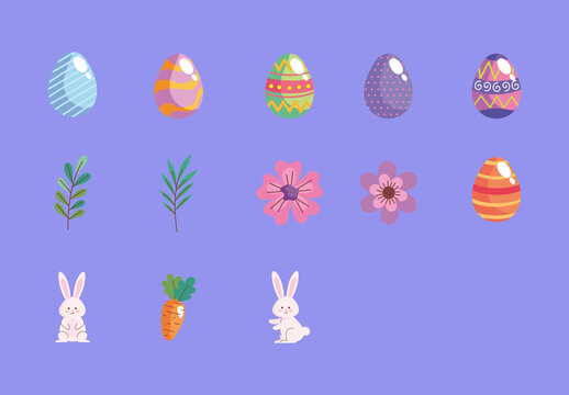 Cute Easter Illustration Set