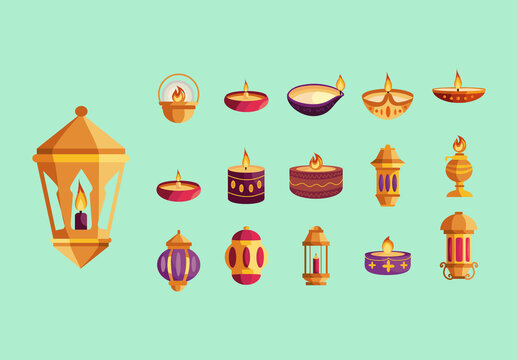 Diwali Illustration Design Set