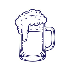 Foamy beer mug with handle glass frothy 1