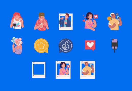 Influencers Illustration Design Set