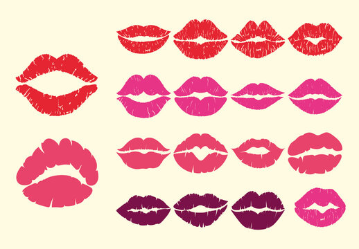 Kiss Lips Illustration Design Set