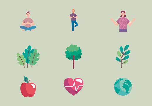 Mindfulness Health Illustration Set