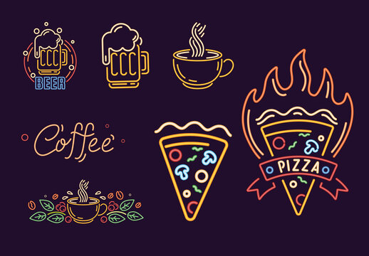 Neon Illustration Design Set