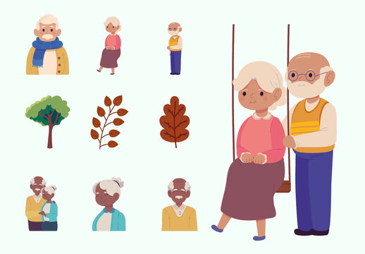Older Person Day Illustration Design Set