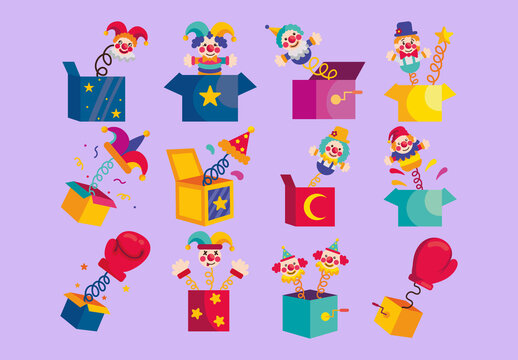 Prank Box Illustration Design Set