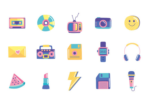 Retro Objects Illustration Set