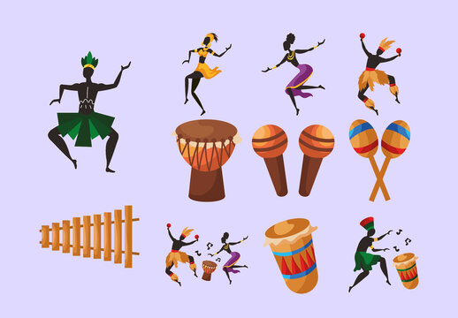 South Africa Zulu Illustration Design Set