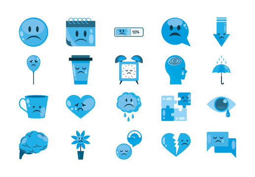 Blue Monday Illustration Set