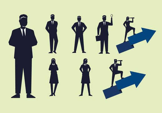 Business Silhouette Icon Set