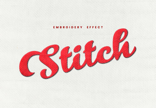 Embroidery Script Text Effect