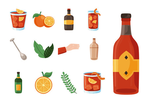 Cocktail Negroni Design Set