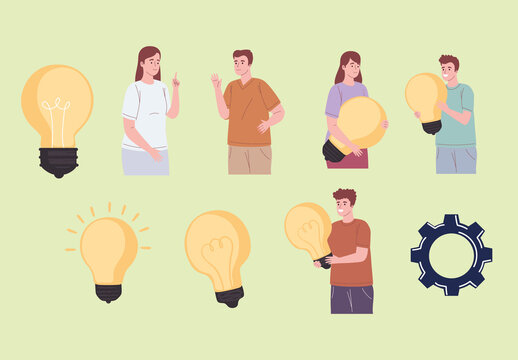 Creative Idea People Illustration Set