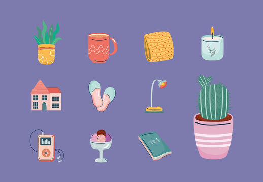 Hand Drawn Home Doodle Illustration Set