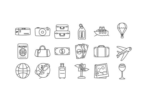 Hand Drawn Travel Set