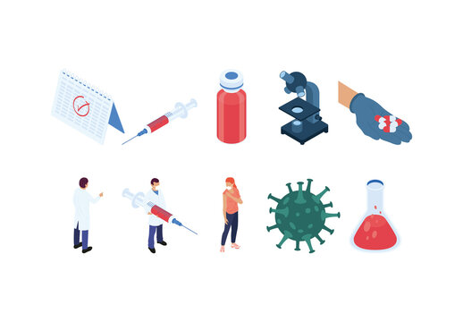 Isometric Medical Illustration Set