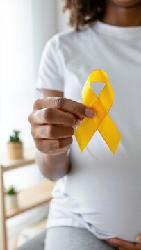 Yellow ribbon for endometriosis awareness, supporting chronic illness fighters, symbol of hope, endo warrior strength, raising awareness for women's health, promoting understanding, community support