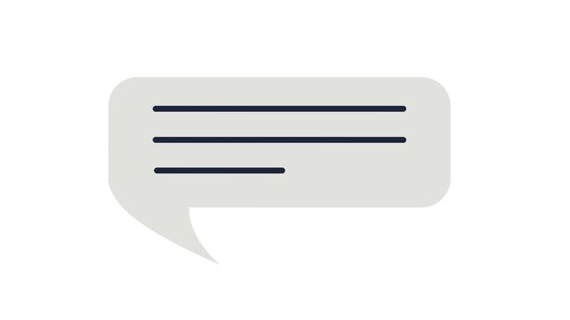 Minimalist Message Icon with Lines - Animated Text Bubble