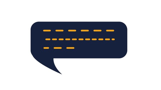 Clean Message Icon with Dotted Lines - Animated Text Bubble