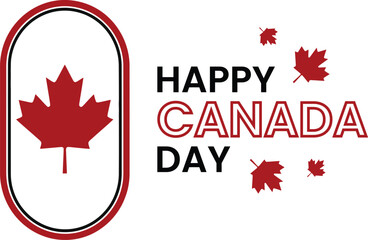 Fototapeta premium Happy canada day celebration with maple leaf emblem