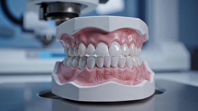Dental Model Demonstrating Teeth Alignment and Oral Care.