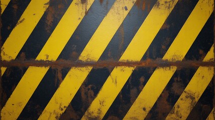 Weathered yellow and black diagonal striped