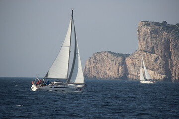 Fototapeta premium Sailing race in Croatia close to the Kornati national park