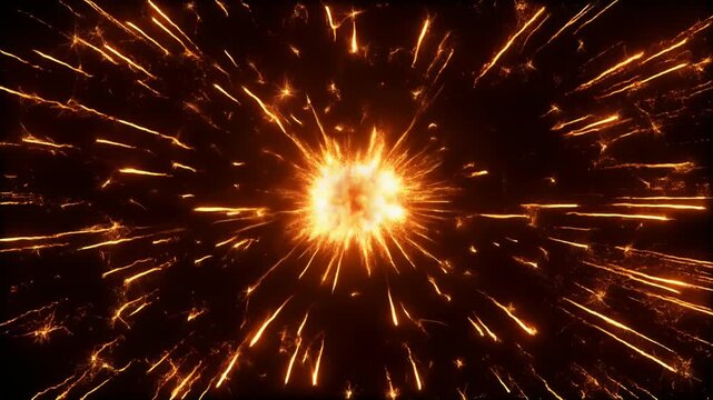 爆炎と火花が炸裂する衝撃的な炎エフェクト背景演出