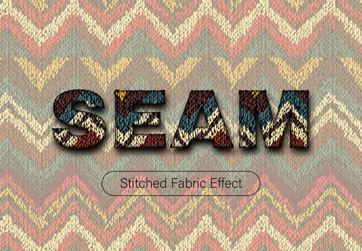 Knitted Pattern Fabric Text Effect