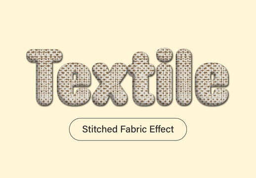 Stitched Fabric Texture Text Effect