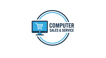Fototapeta premium Computer Sales Service Logo Design Concept.