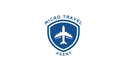 Micro Travel Agent Logo with Airplane.