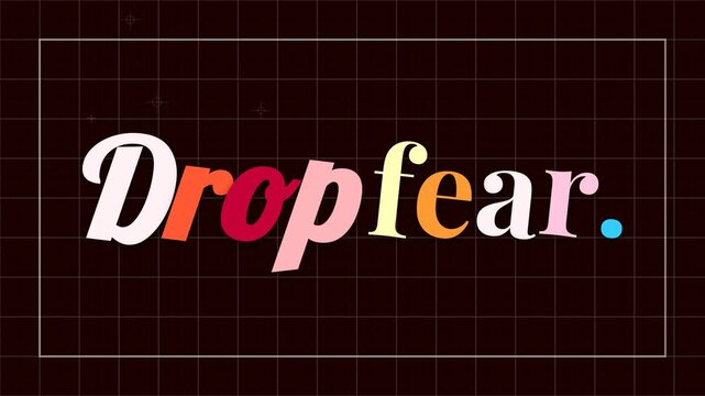 Stylized colorful Dopfer text on grid background perfect for a motivation quote or dynamic opener