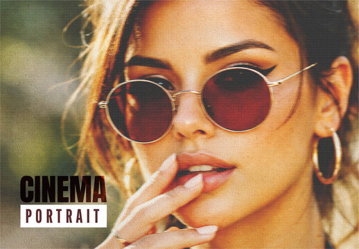Cinema Portrait Grain Effect Mockup