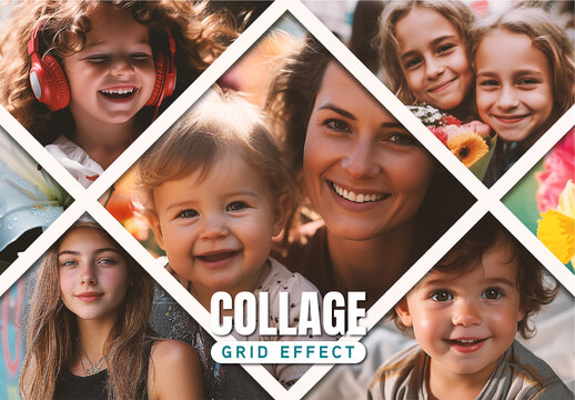 Collage Grid Image Effect Mockup