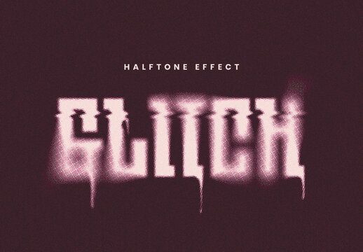 Dripping Melting Halftone Distressed Text Effect
