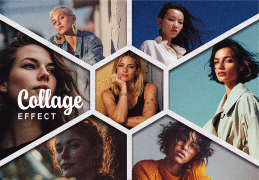 Geometric Collage Image Effect Mockup