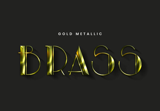 Gold Metallic Brass Text Effect