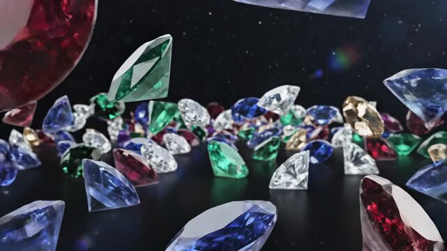 Sparkling Gems - A Dazzling Display of Colorful Diamonds.