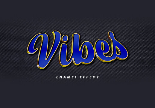 Vintage 3D Script Enamel Pin Text Effect