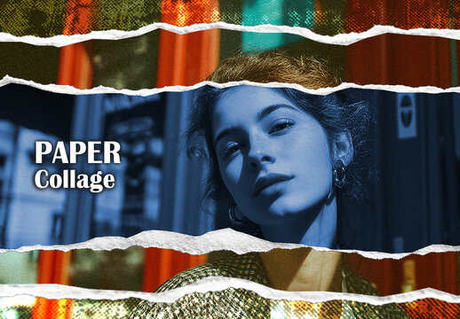 Vintage Textured Paper Collage Photo Effect