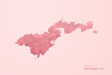 American Samoa Map - Polygon Style Vector Illustration in Soft Pink Valentine Theme, Low Poly Geometric Design, Isolated on Pastel Background. © Whatever