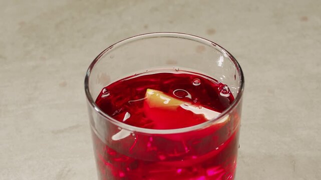 Vermouth Negroni, spanish wine drink, Alcoholic Americano Cocktail bitter, sweet vermouth and soda water, close up of making drink, summer spanish vacations. 