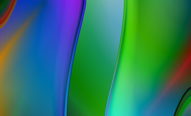 Obraz premium Multicolor Gradient Surface with Blue Left Field, Central Green Vertical Band, Cyan-to-Teal Lower Transition, Purple Upper Section, and Red Right Edge Curvature