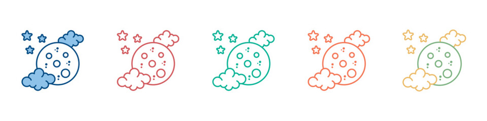 Full Moon Icon Set Multiple Style Collection © Faizal