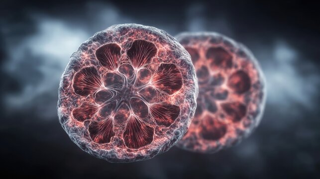 Detailed cross-section of a human kidney revealing intricate nephron structures within its organ anatomy