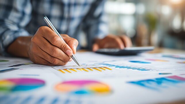 Entrepreneur reviewing financial performance metrics