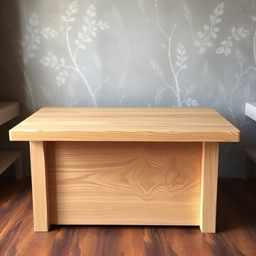 Mesa de madera con espacio para copiar.
 Fondo del estadio
