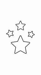 Obraz premium Simple Line Drawing of Four Stars.