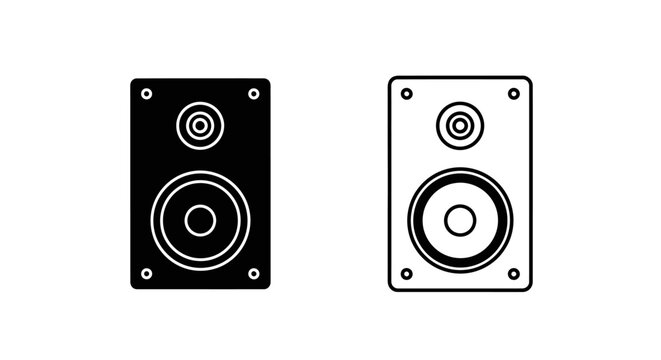 Modern black speaker pair icons Vector